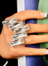 Exaggerated Geometric Women’s Ring Rhinestone Inlay