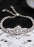 Geometric Diamond Bracelet for women in 316 Stainless Steel with Zircon Inlay and Cable Chain