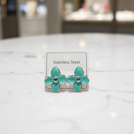 Flower Enamel Stud Earrings