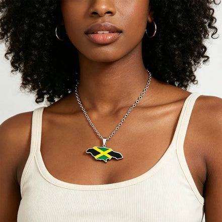 Jamaica Map Necklace & Earrings set