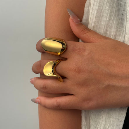 Gold Plated 18k Irregular Geometric 304 Stainless Steel Waterproof Non Tarnish