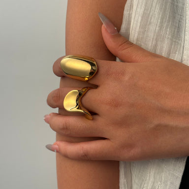 Gold Plated 18k Irregular Geometric 304 Stainless Steel Waterproof Non Tarnish