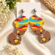 African Wrapped Women Dropped Earrings