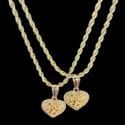 Aurelia Golden Heart Rope Chain Necklace