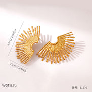 Fan-shaped Stud Earrings Titanium Steel