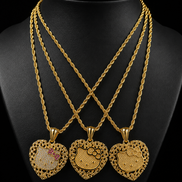 Luxe Kitty Heart Gold-Plated Stainless Steel Necklace