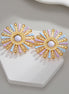 18k Gold Sunflower Earrings Stainless Steel