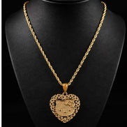 Luxe Kitty Heart Gold-Plated Stainless Steel Necklace