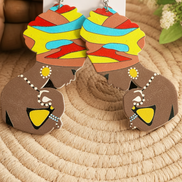 African Wrapped Women Dropped Earrings