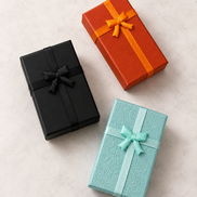 Jewelry Gifts Boxes, Cardboard Ring Boxes With Padding Gifts Paper Boxes Jewelry Storage Cube Satin Ribbons Bowknot (9 Colors, 3.15