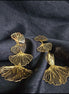 304 Stainless Steel Flower Pvd Coated Stone-Free Real Gold Handmade Waterproof Non Tarnish Drop Earrings