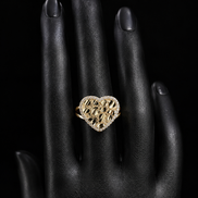 Golden Heart Radiance Statement Ring – Size 6- 9