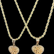 Aurelia Golden Heart Rope Chain Necklace