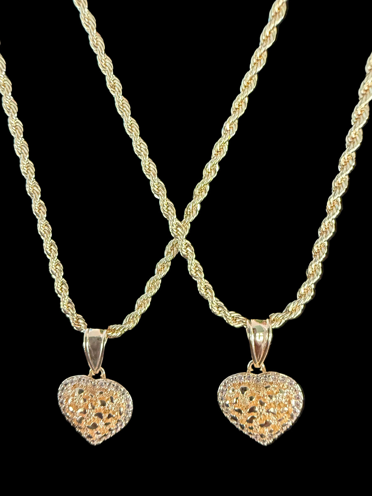 Aurelia Golden Heart Rope Chain Necklace