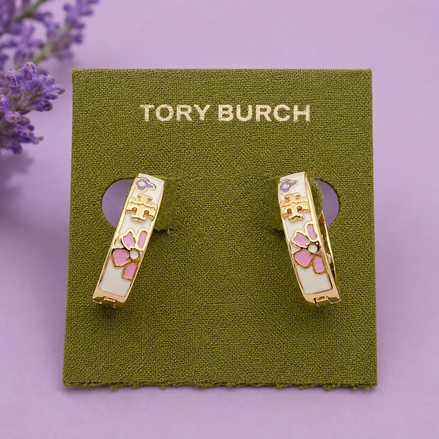 Tory Burch Enamel Flowers Earrings