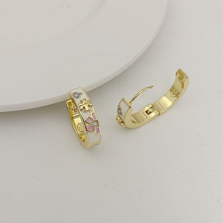 Tory Burch Enamel Flowers Earrings