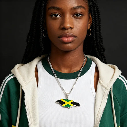Jamaica Map Necklace & Earrings set