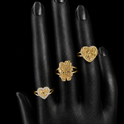 Golden Kitty Statement Nugget Ring