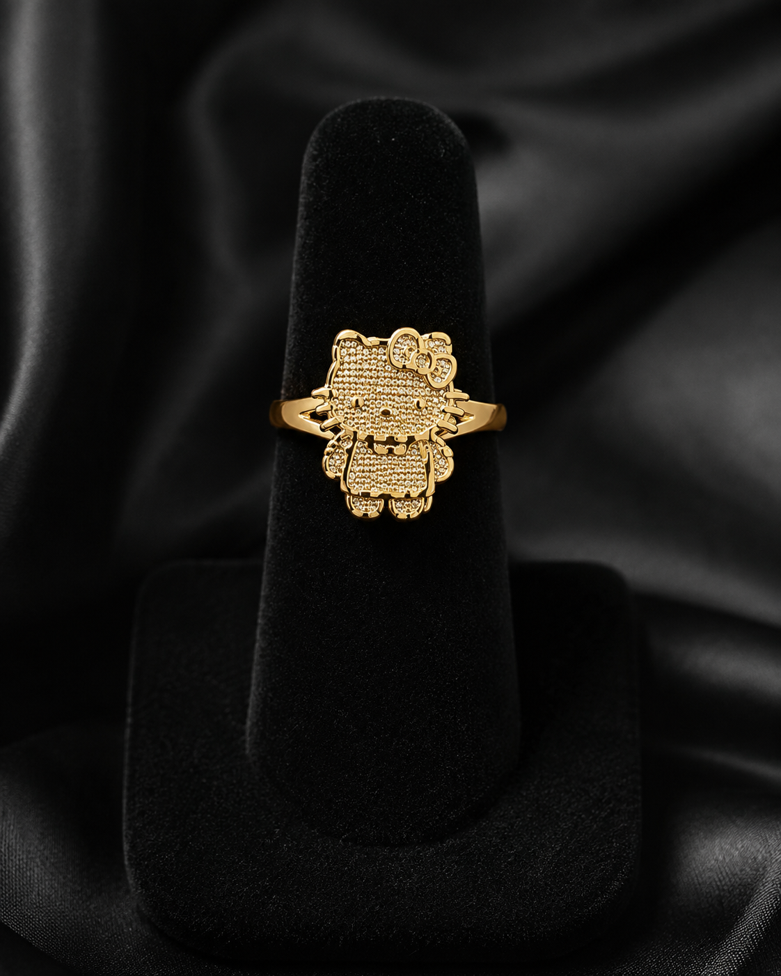Golden Kitty Statement Nugget Ring