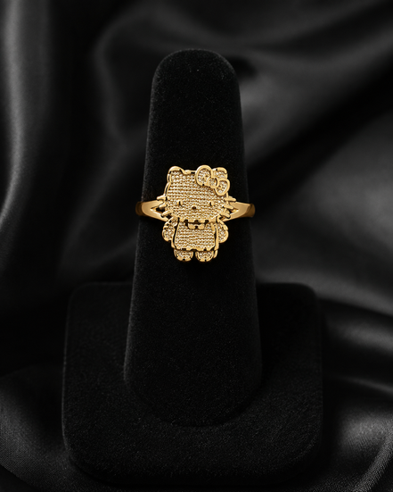 Golden Kitty Statement Nugget Ring
