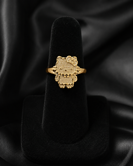 Golden Kitty Statement Nugget Ring