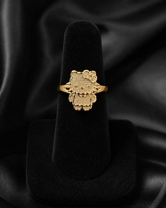 Golden Kitty Statement Nugget Ring