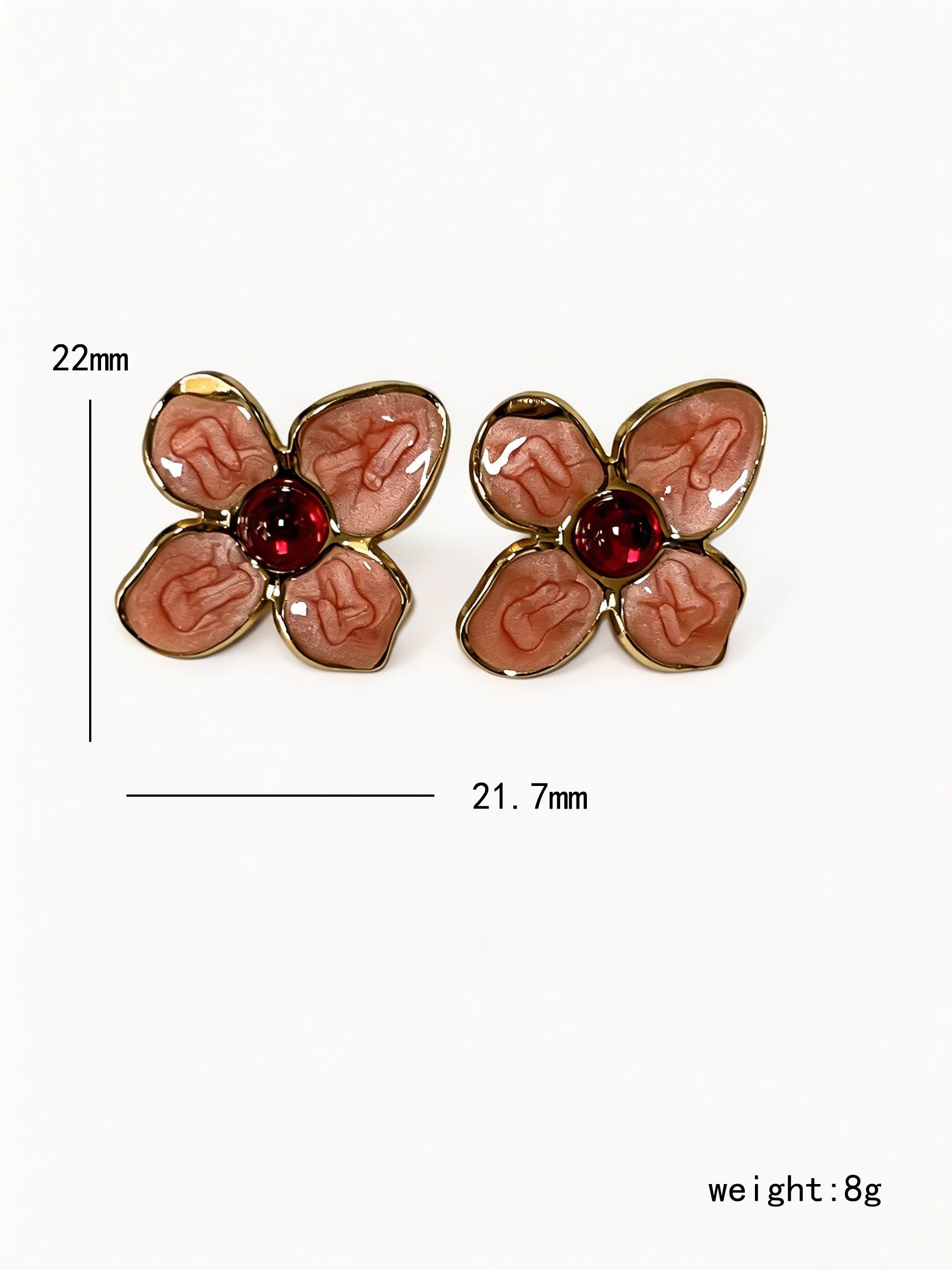 Flower Enamel Stud Earrings
