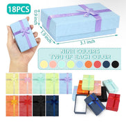 Jewelry Gifts Boxes, Cardboard Ring Boxes With Padding Gifts Paper Boxes Jewelry Storage Cube Satin Ribbons Bowknot (9 Colors, 3.15