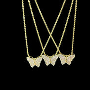 Aurelia Blush Butterfly Crystal Necklace