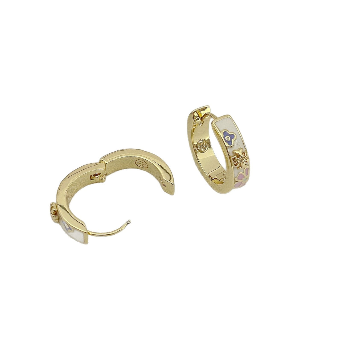 Tory Burch Enamel Flowers Earrings