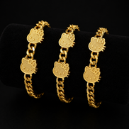 Gold Plated Kitty Charm Bracelet