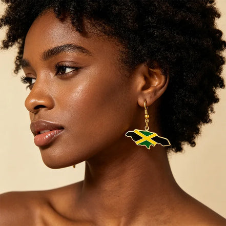 Jamaica Map Necklace & Earrings set