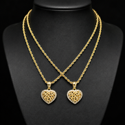 Aurelia Golden Heart Rope Chain Necklace