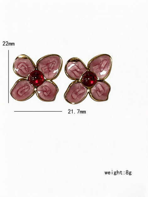 Flower Enamel Stud Earrings