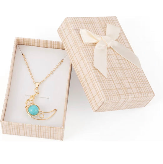Jewelry Gift Box Set Rectangle Cardboard Paper Jewelry Boxes with Bowknot Empty Packaging Cases with Lid for Necklaces Rings Earrings Pendants Displaying
