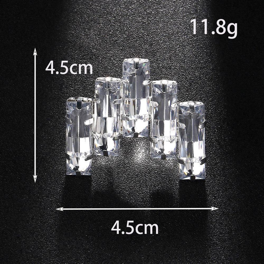 Exaggerated Geometric Women’s Ring Rhinestone Inlay