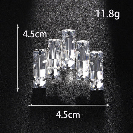 Exaggerated Geometric Women’s Ring Rhinestone Inlay