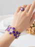 Brushed Iron Flowers Bangle for women with Electroplated Golden Plated Finish