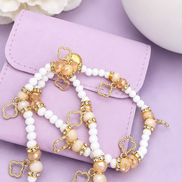 Aurelia Luxe Golden Clover Charm Beaded Bracelet Duo – Set of 2 ✨