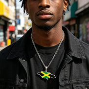 Jamaica Map Necklace & Earrings set