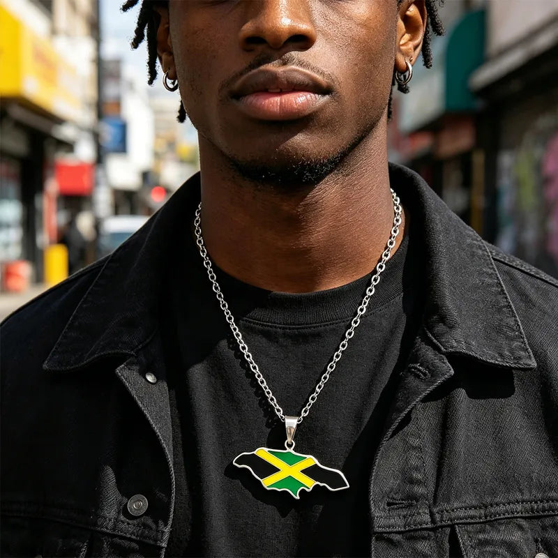 Jamaica Map Necklace & Earrings set