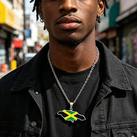 Jamaica Map Necklace & Earrings set