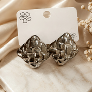 304 Stainless Steel Geometric Stone-free Square Ear Studs