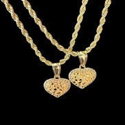 Aurelia Golden Heart Rope Chain Necklace