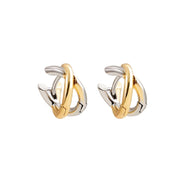 Gold Plated Ear Studs Classic Style Color Block Plating Copper Gold