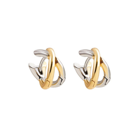 Gold Plated Ear Studs Classic Style Color Block Plating Copper Gold