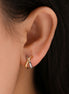 Gold Plated Ear Studs Classic Style Color Block Plating Copper Gold