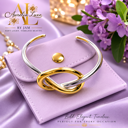 Fashion Niche Design Geometric Line color block Titanium Steel Bracelet Gold and silver contrast