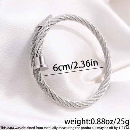 Titanium steel Bracelet Cable Nail Stainless Steel Fashion Bracelet