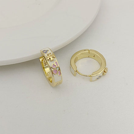 Tory Burch Enamel Flowers Earrings